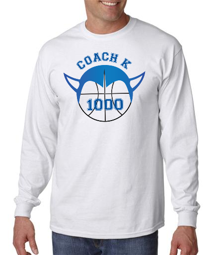 Coach K 1000 on Mens LS shirt